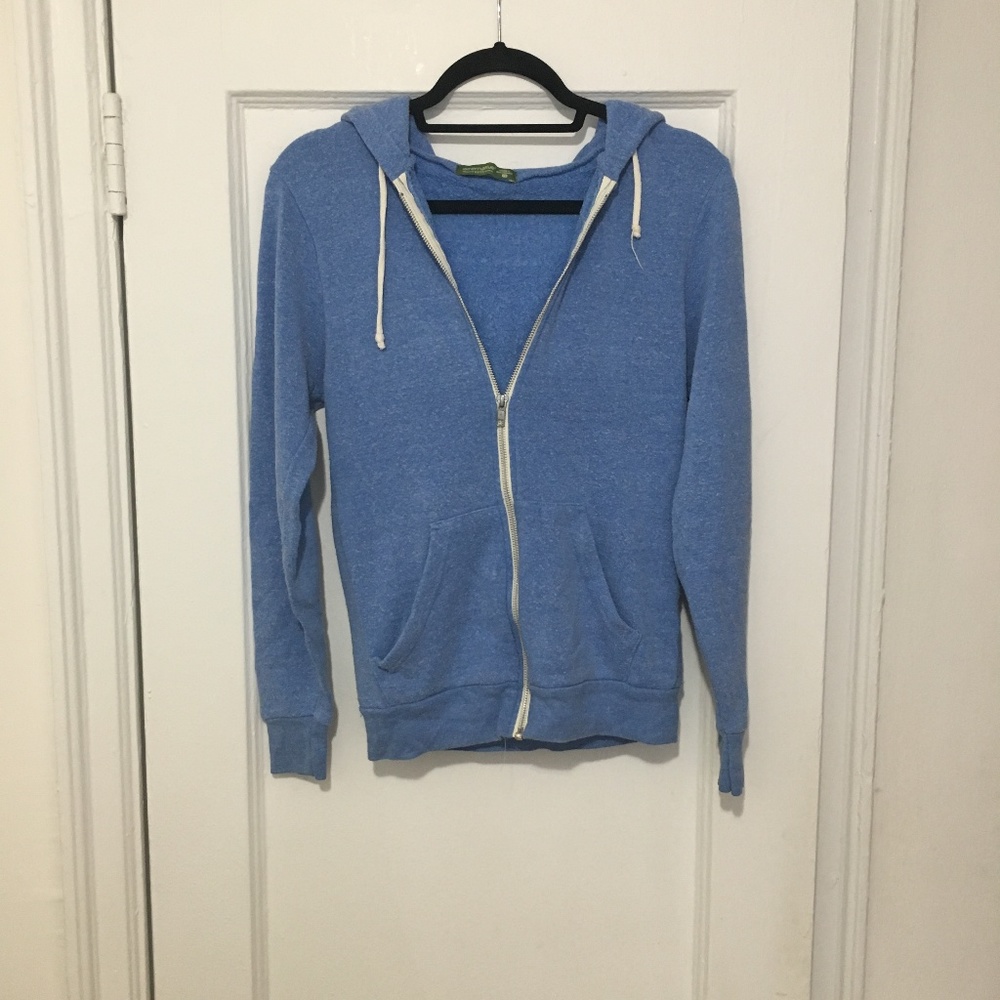 Baby blue zip up hoodie